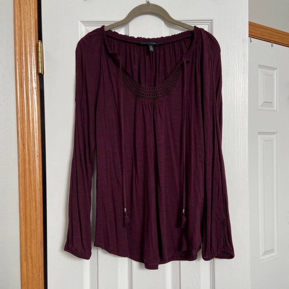 WHBM Purple Cold Shoulder Top